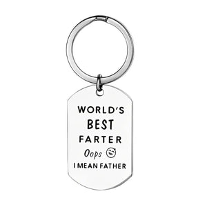 Engraved Key Ring - Worlds Best Farter - Silver Key Ring Design Withdrawals