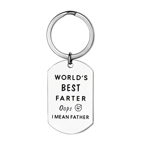 Engraved Key Ring - Worlds Best Farter  - Silver