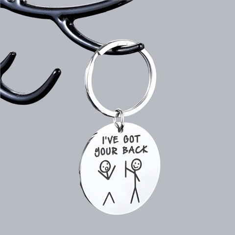 Engraved Key Ring - I've Got Your Back  - Silver