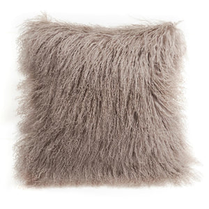 Tibetan Sheepskin Cushion - Birch