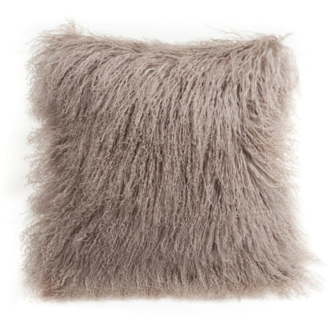 Tibetan Sheepskin Cushion - Birch