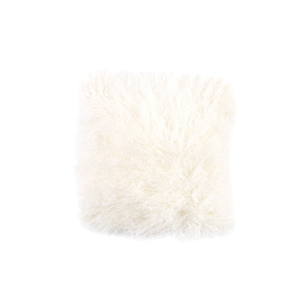 Tibetan Sheepskin Cushion - Ivory