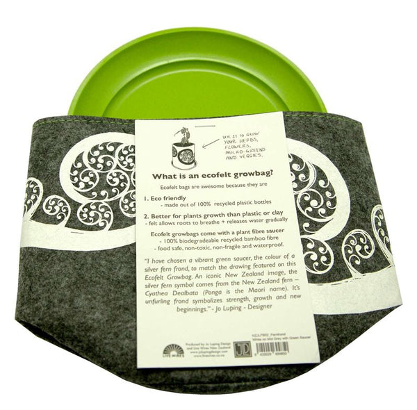Fern Frond Grey Ecofelt Grow Bag