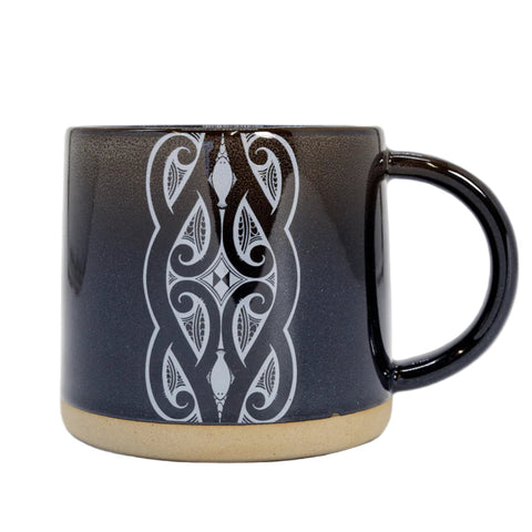 Black Glazed Ceramic Mug - Miriama Grace-Smith Mug Moana Road