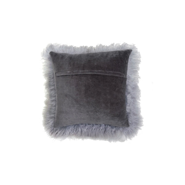 Tibetan Sheepskin Cushion - Dove