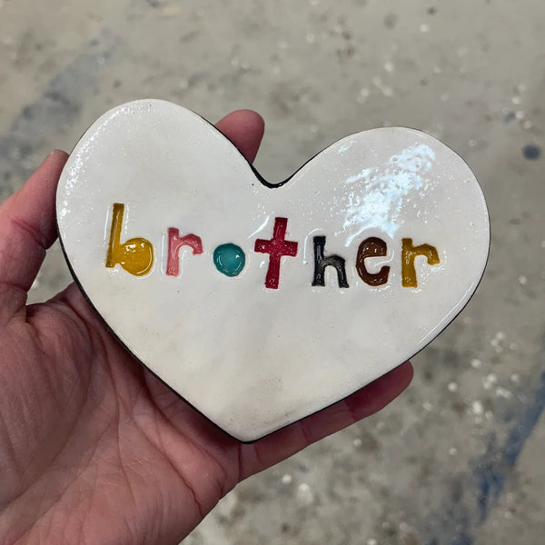 Brother Ceramic Heart Tile