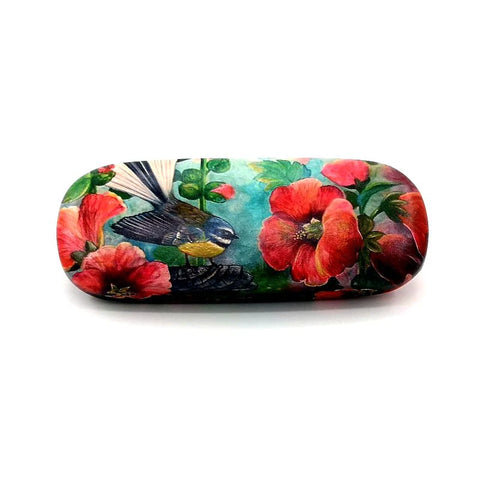 Glasses Case - Fantail and Hibiscus