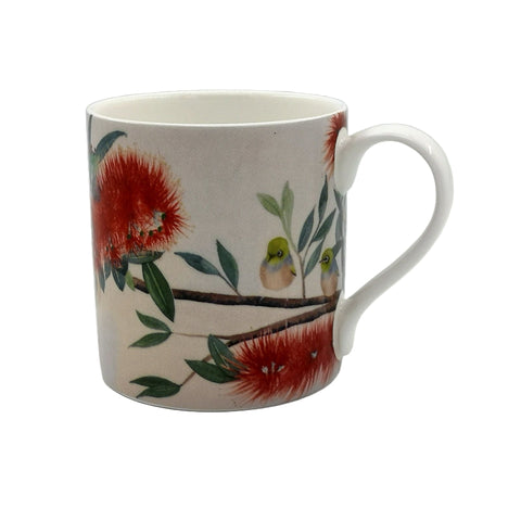 Fine Bone China Mug - Waxeye and Pohutakawa