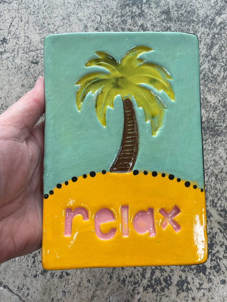 Relax Rectangle Tile Wall Art M Ceramics
