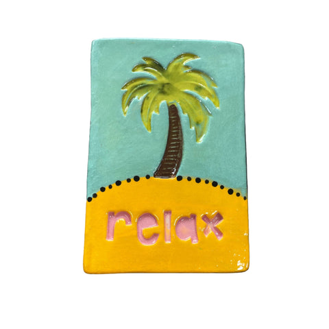 Relax Rectangle Tile Wall Art M Ceramics