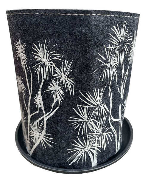 Ti Kouka White On Grey Ecofelt Grow Bag