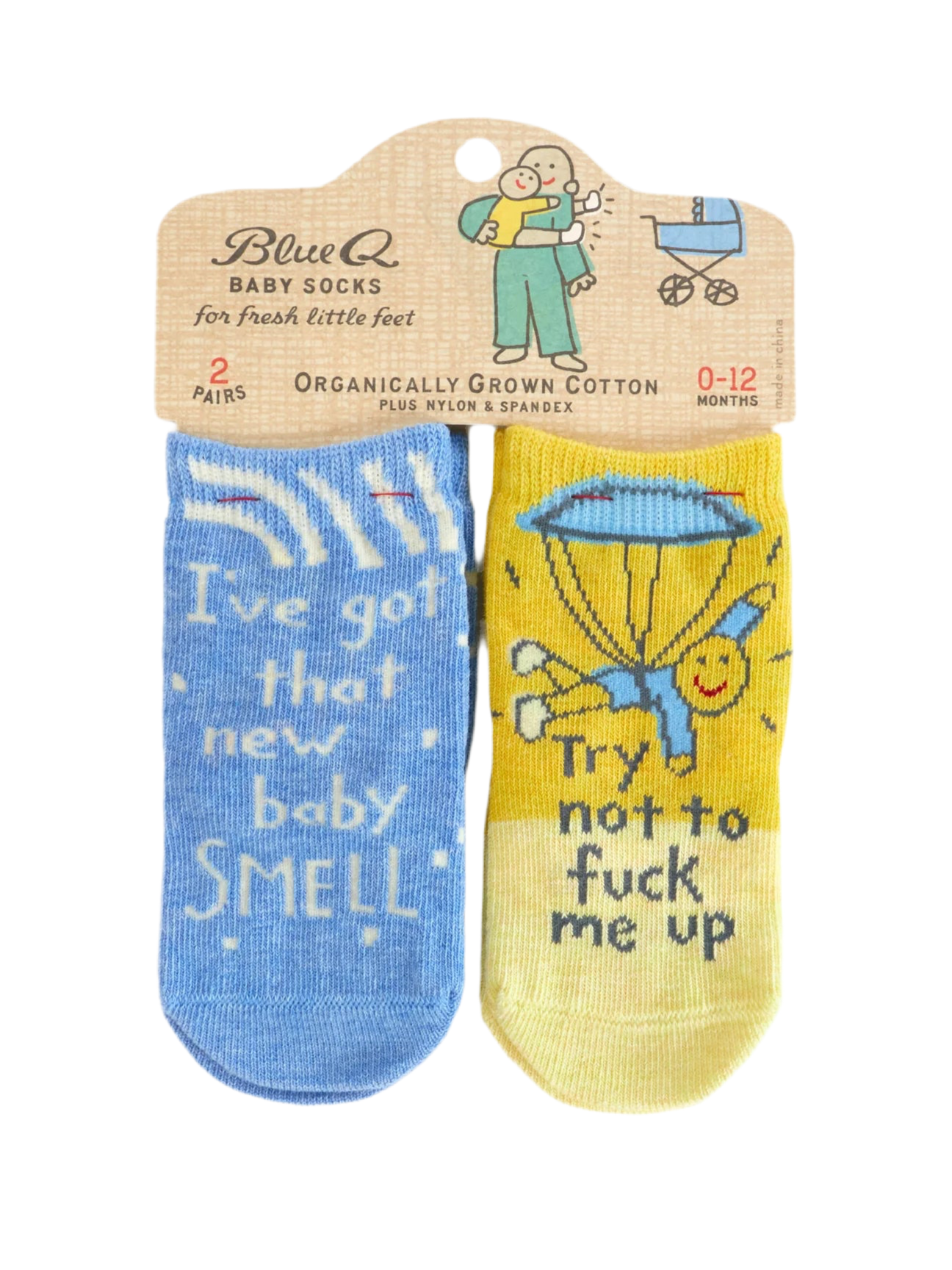 I've Got That New Baby Small/ Try Not To Fuck Me Up Baby Socks Socks BlueQ
