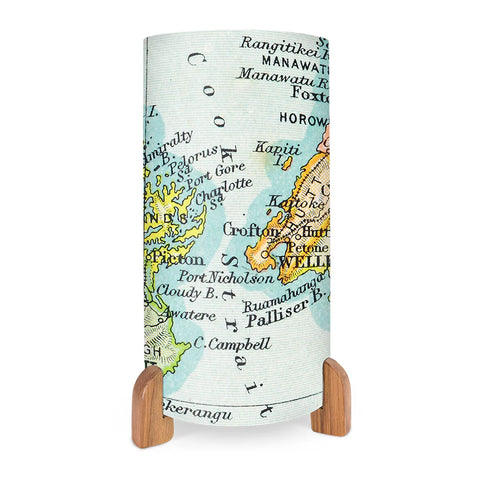 Vintage Cook Strait Map Table Lamp Light 100% NZ