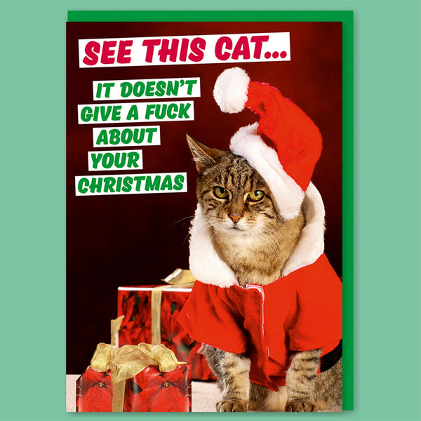 Card - See This Cat. It Doesn't Give A Fuck About Your Christmas Greeting Card Dean Morris