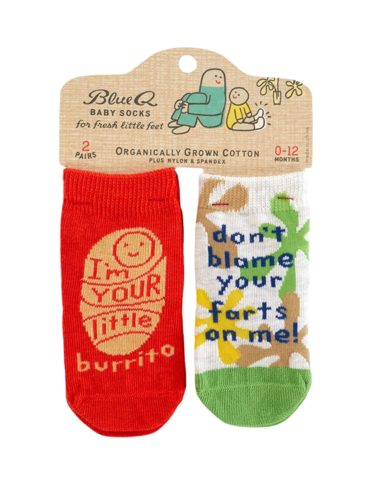 I'm Your Little Burrito/ Don't Blame Your Farts On Me Baby Socks Socks BlueQ