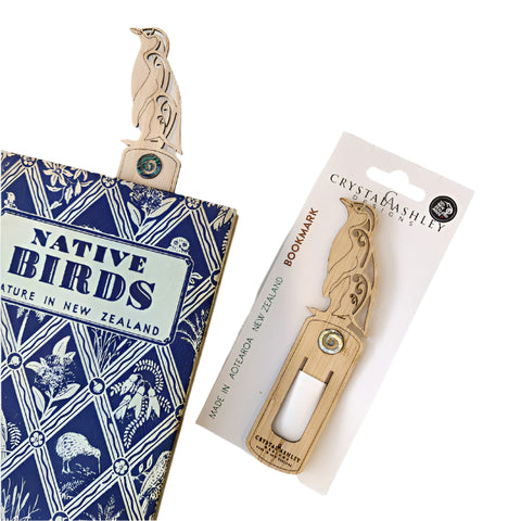 Bamboo and Paua Bookmark - Penguin Bookmark Crystal Ashley