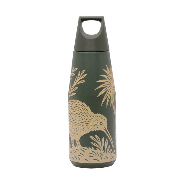 Drink Bottle - Woodcut Kiwi
