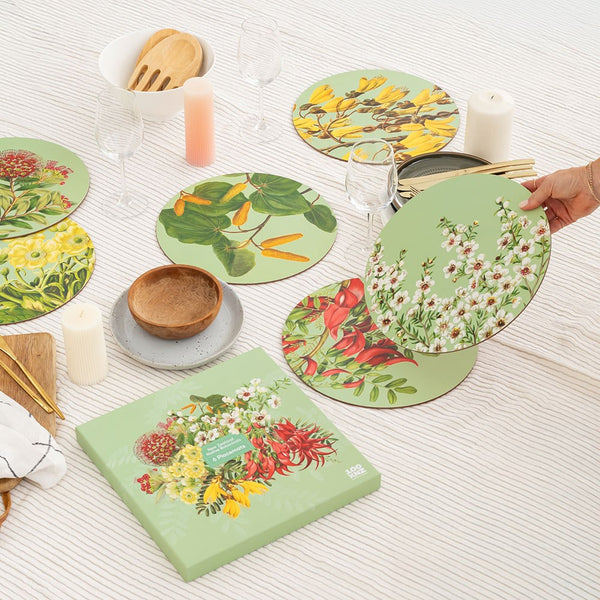 Native Botanicals Box of 6 Placemats Placemat 100% NZ