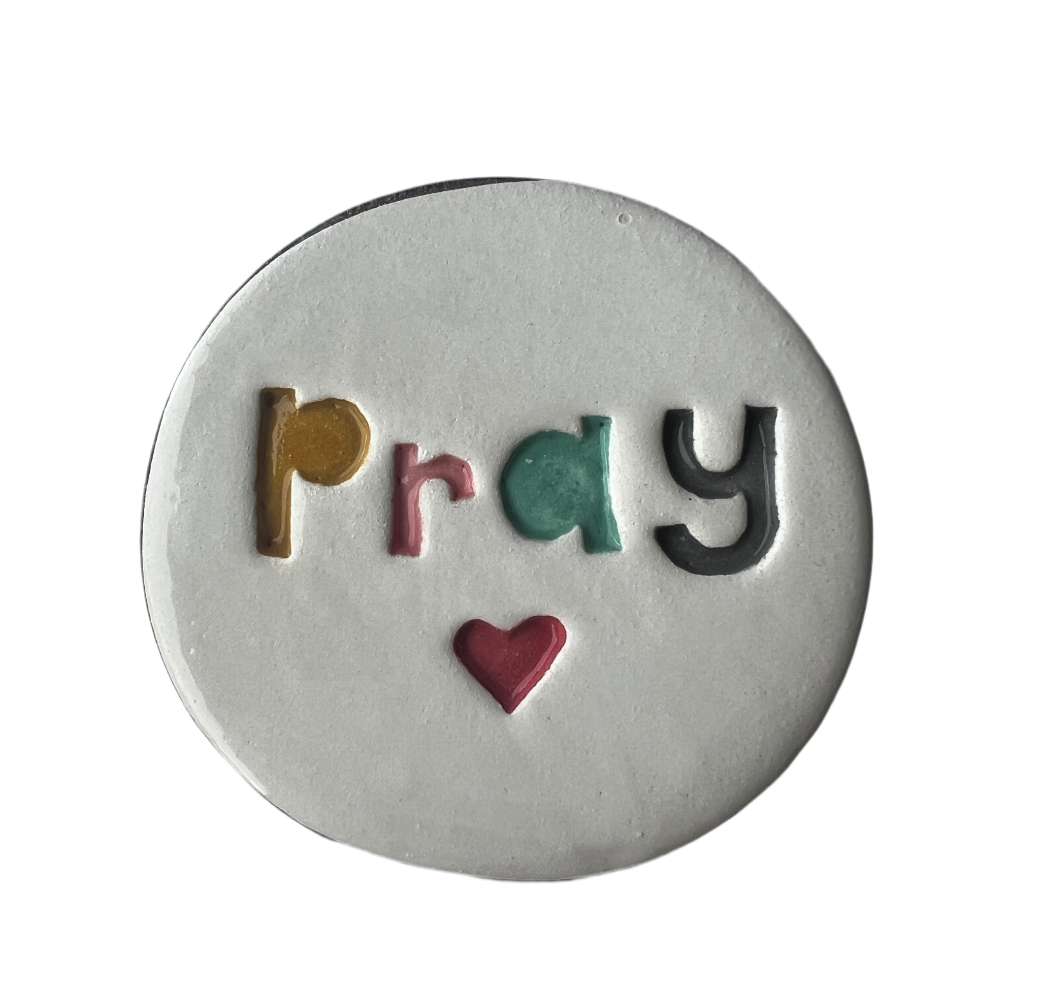 Pray Ceramic Disc Wall Art M Ceramics