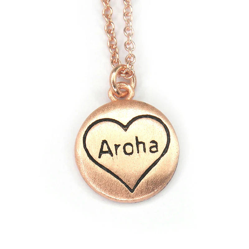 Aroha Necklace - Rose Gold or Silver Necklace Little Taonga Rose Gold
