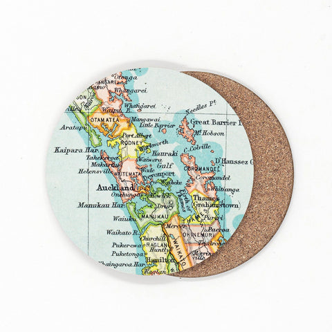 Coaster - Vintage Map of Auckland