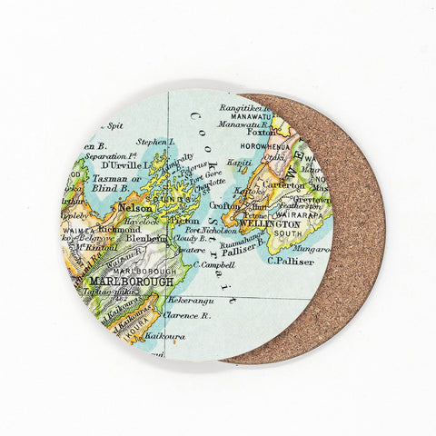 Coaster - Vintage Map of Cook Strait