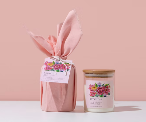 CANDLE - Rose + Wildflower Soy Candle Botanical