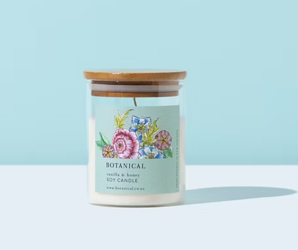 CANDLE - Vanilla + Honey Soy Candle Botanical