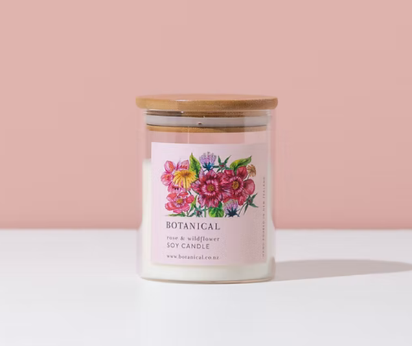 CANDLE - Rose + Wildflower Soy Candle Botanical