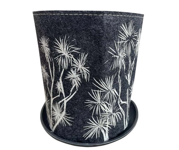 Ti Kouka White On Grey Ecofelt Grow Bag