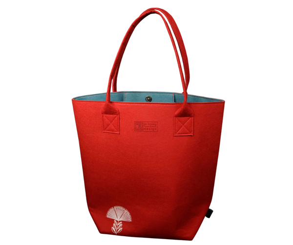Pohutukawa Red & Teal - Shoulder Tote Bag