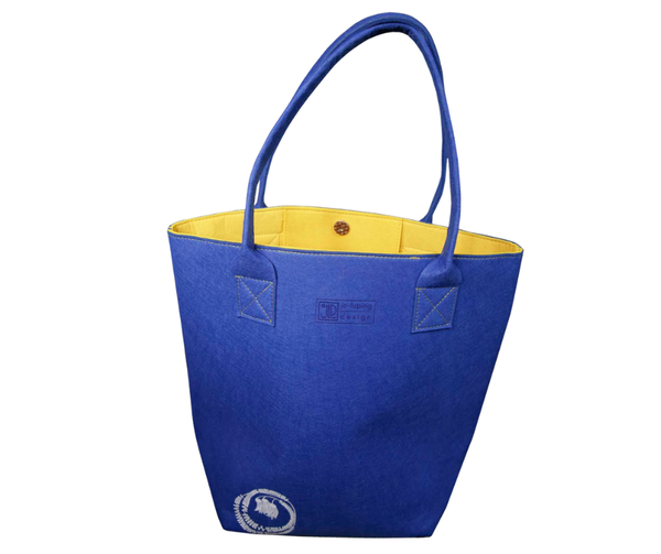 Kowhai Blue & Yellow - Shoulder Tote Bag
