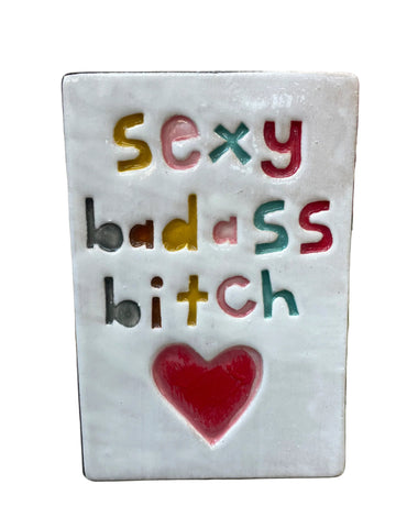 Sexy Badass Bitch Rectangle Tile Wall Art M Ceramics
