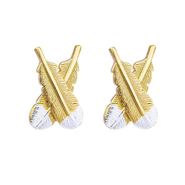 Huia Crossed Feather – Earrings