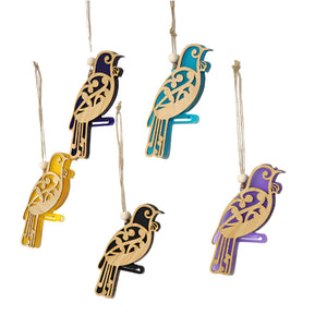Hanging Ornament - Koru Tui Hanging Ornament Crystal Ashley Yellow