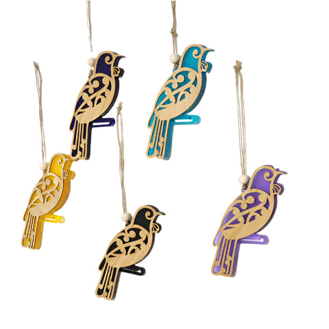 Hanging Ornament - Koru Tui Hanging Ornament Crystal Ashley Yellow