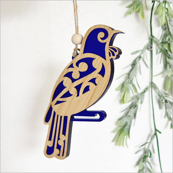 Hanging Ornament - Koru Tui Hanging Ornament Crystal Ashley Blue