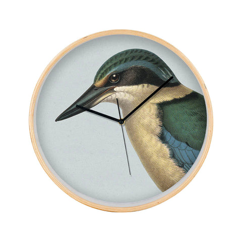 Hushed Blue Kingfisher Frame Clock