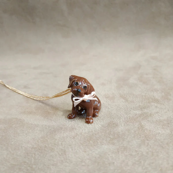 Chocolate Labrador Puppy Necklace