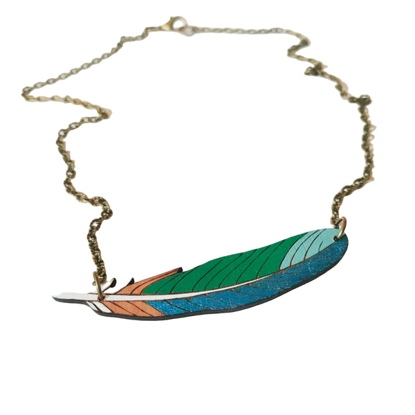 Tui Feather Rimu Necklace Necklace Natty