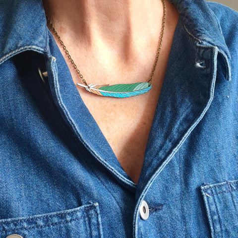 Tui Feather Rimu Necklace Necklace Natty