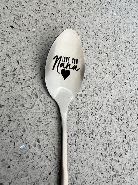 Engraved Coffee/Ice Cream Spoon - Love You Nana