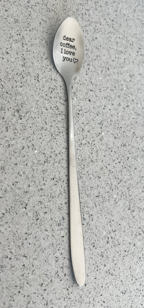 Engraved Coffee/Ice Cream Spoon - Dear Coffee I Love You