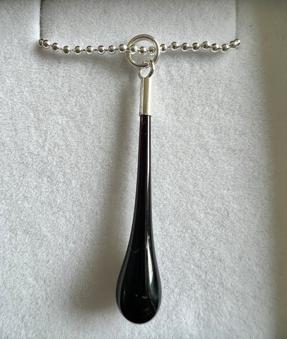 Droplet Glass Necklace - Black