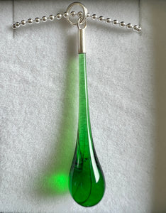 Droplet Glass Necklace - Emerald