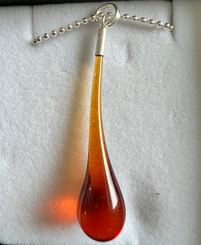 Droplet Glass Necklace - Amber