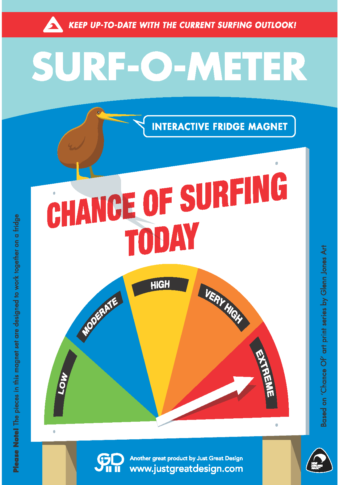 Surf-O-Meter Fridge Magnet Fridge Magnet Just Great Design