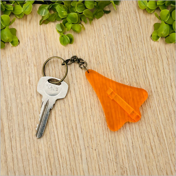 Jet Planes Acrylic Key Ring Hanging Ornament Crystal Ashley Orange