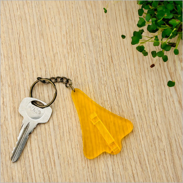 Jet Planes Acrylic Key Ring Hanging Ornament Crystal Ashley Yellow