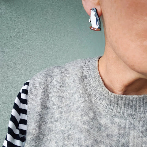 Korora - Little Penguin Rimu Stud Earrings